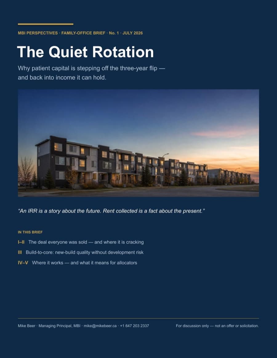 Cover of The Quiet Rotation, an MBI Perspectives family-office brief